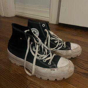 Women’s Black Platform Converse Size 8